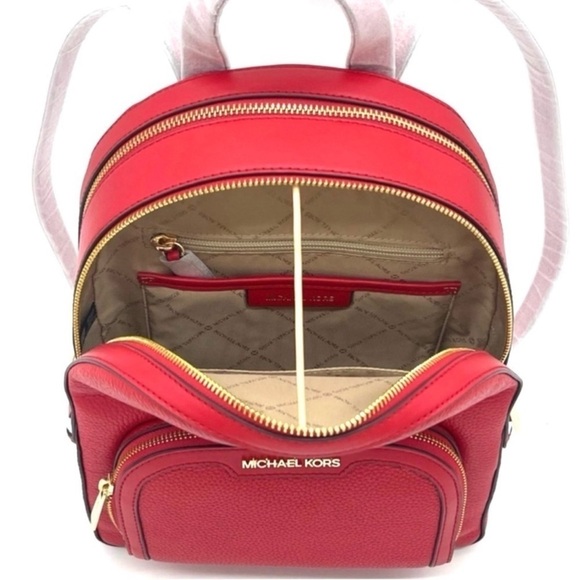 Michael Kors Jaycee Medium Backpack Bright Red/Gold